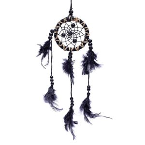 Drömfångare – Svart med Fjädrar