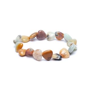 Armband i amazonit med hjärtan, elastiskt