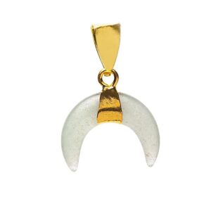 Halvmåneformat hänge i grön aventurin