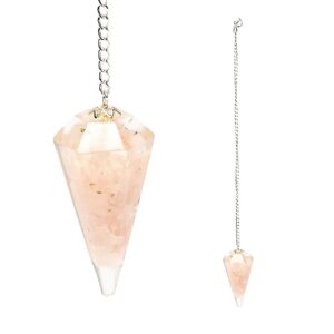 Orgonit pendulum rosékvarts, fasetterad